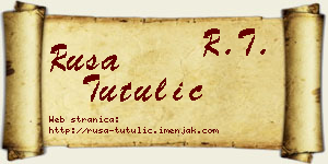 Rusa Tutulić vizit kartica